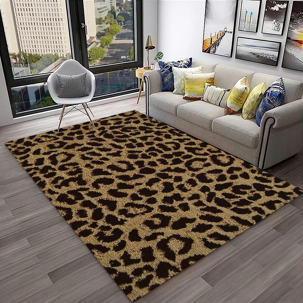 Wild Leopard Stripe Print Series Carpet Rug for Home Living Room Bedroom Sofa Doormat Decor,kid Play Area Rug Non-slip Floor Mat
