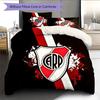 Club Atletico River Plate Pattern Bedding Quilt Set Home Decoration Gift (1 * Duvet Cover + 2 * Pillowcase Without Core)