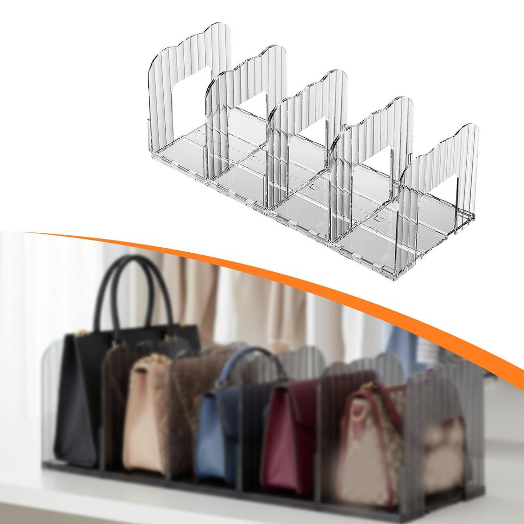 Purse Organizer Shelf Divider Sturdy Closet Bag Storage Divider Handbag Storage Organizer for Bedroom Bookshelf Study Room