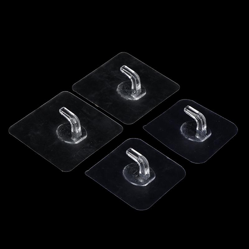 5Pcs Super Glue Hook Transparent Strong Self Adhesive Wall Hangers For Kitchen