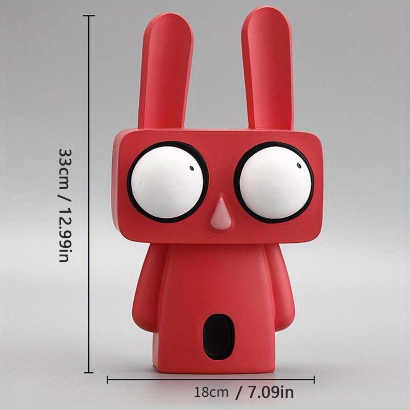 

1pc Whimsical Rabbit Figurine, Modern Resin Home Decor with Exaggerated Features, White/Pink Design for Living Room, Entryway, Rabbit Accessories