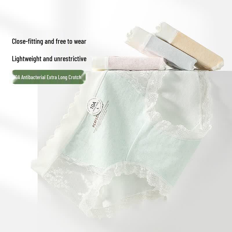 Qianfeili Women s 5-Pack Antibacterial Cotton Lace Briefs L