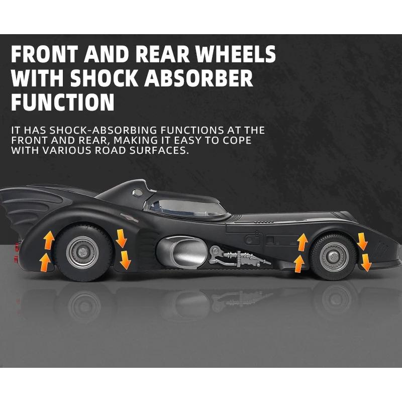 1/18 Scale 1989 Batmobile Die-cast Car with Batman Figure, Toys for Kids and Adults , Black