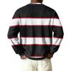 Men's Button-Down Collar Long-Sleeve Ribbed Knit Pullover