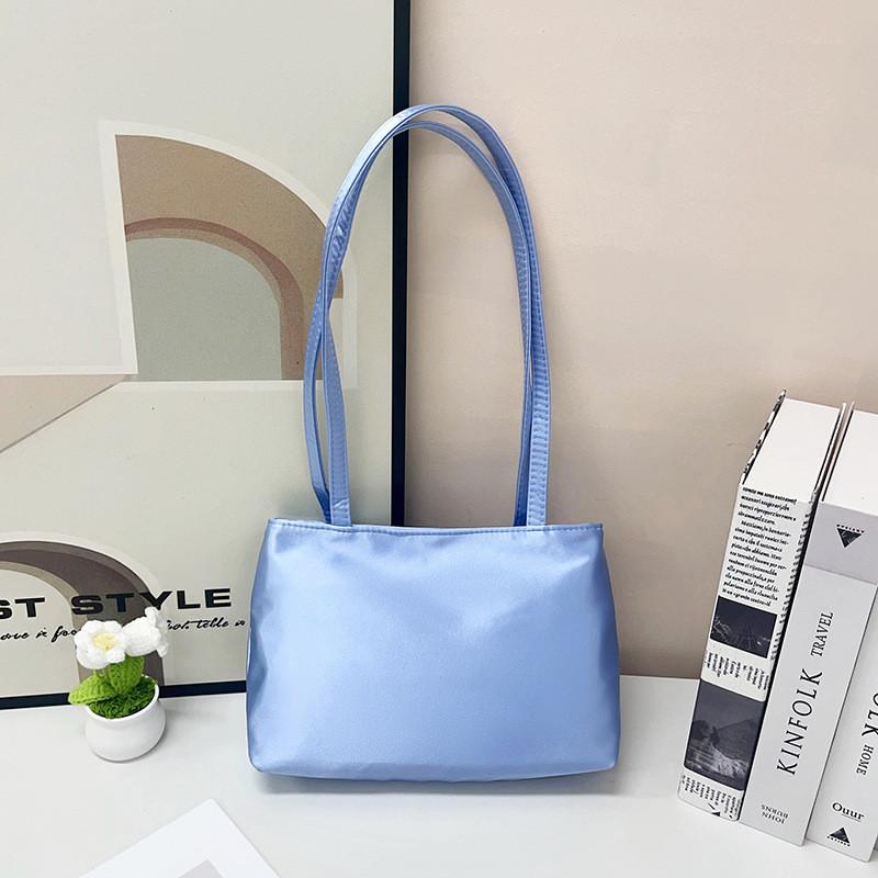 Nylon Tote Bag With Magnetic Closure And Interior Pouches For Daily Use