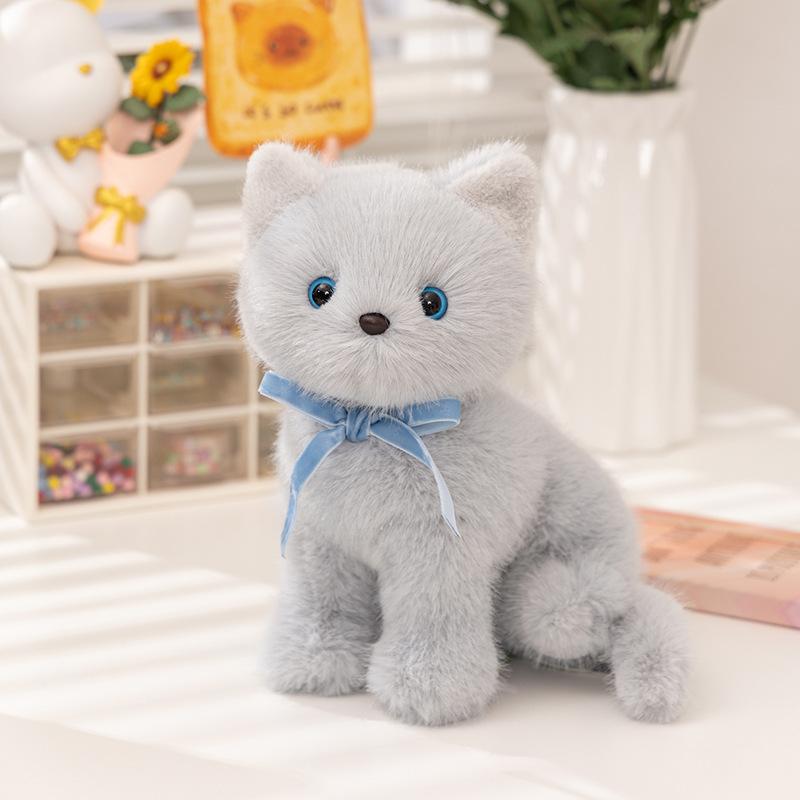 

Милая плюшевая игрушка котенок, имитирующая приседание, кукла котенок, детский подарок на день рождения, тряпичная кукла, когтеточка 25cm naked серый