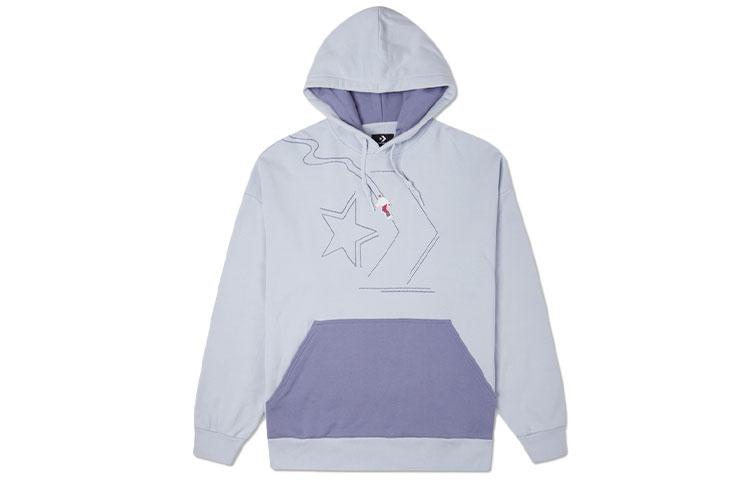 Converse Sweatshirts Women s Light Blue Hooded Thickened Regular 10023515-A01 S