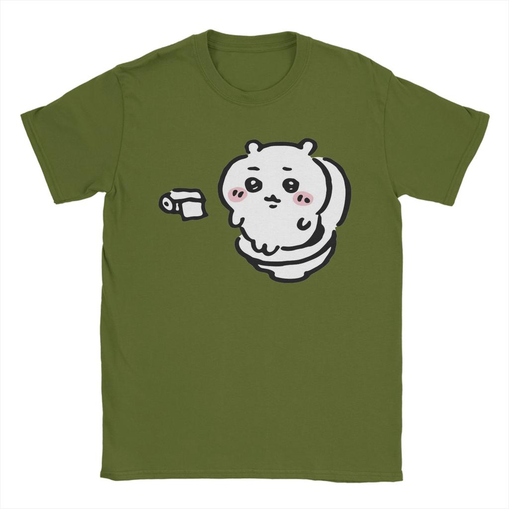 Mens TShirt Chiikawas on the Toilet Potty Hachiware Usagi Pooping meme Cotton Tees Short Sleeve T Shirts O Neck Tops Adult