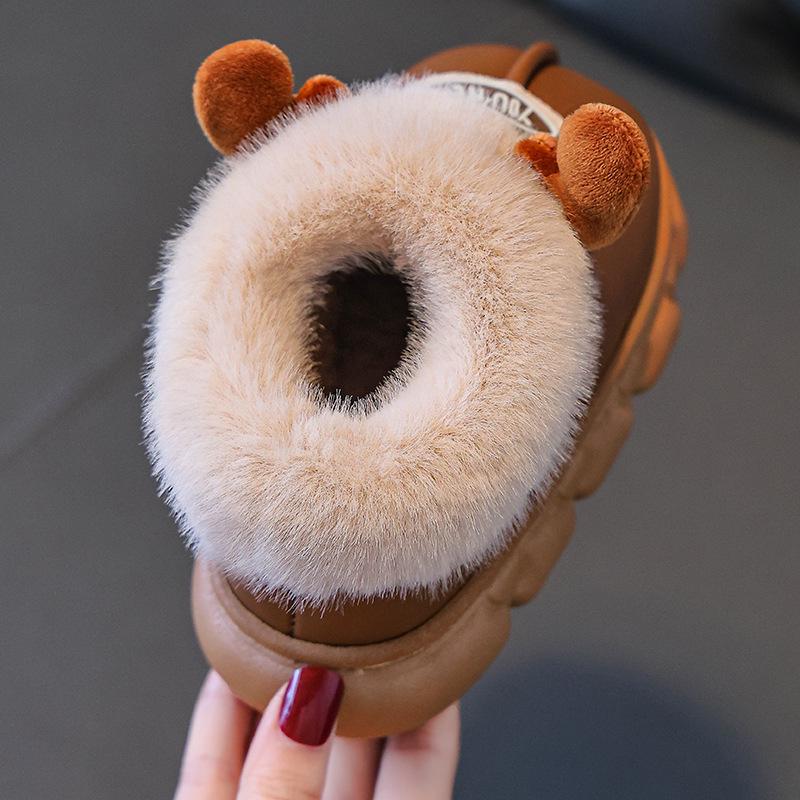 2025 Winter Children's Cartoon Cotton Slippers: Cute, Warm, Non-Slip, Waterproof for Boys and Girls Ages 1-9.