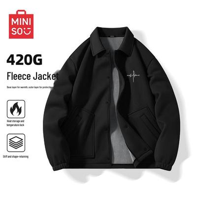 Men's American Style Fleece-Lined Lapel Jacket