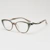 TR90 Cat Eye Myopia Glasses Women Fashion Metal Frame Blue Light Blocking Nearsighted Glasses -1.5 -2