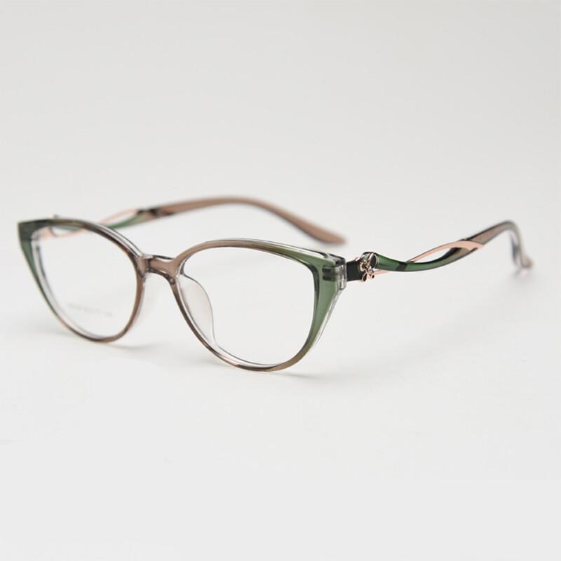 TR90 Cat Eye Myopia Glasses Women Fashion Metal Frame Blue Light Blocking Nearsighted Glasses -1.5 -2