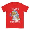 Leisure Garfields I Hate Mondays Coffee T-Shirt Men 100%Cotton Short Sleeve  Round Neck Summer Tops Shirts