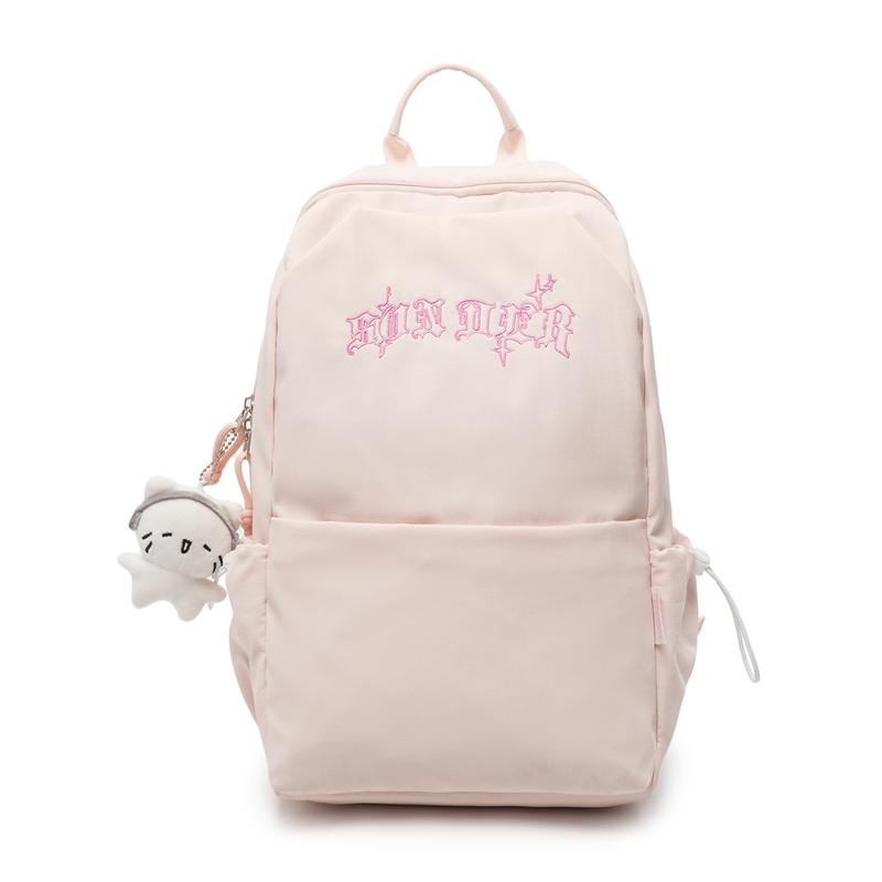 College Style Student Schoolbag Large Capacity Embroidered Backpack
