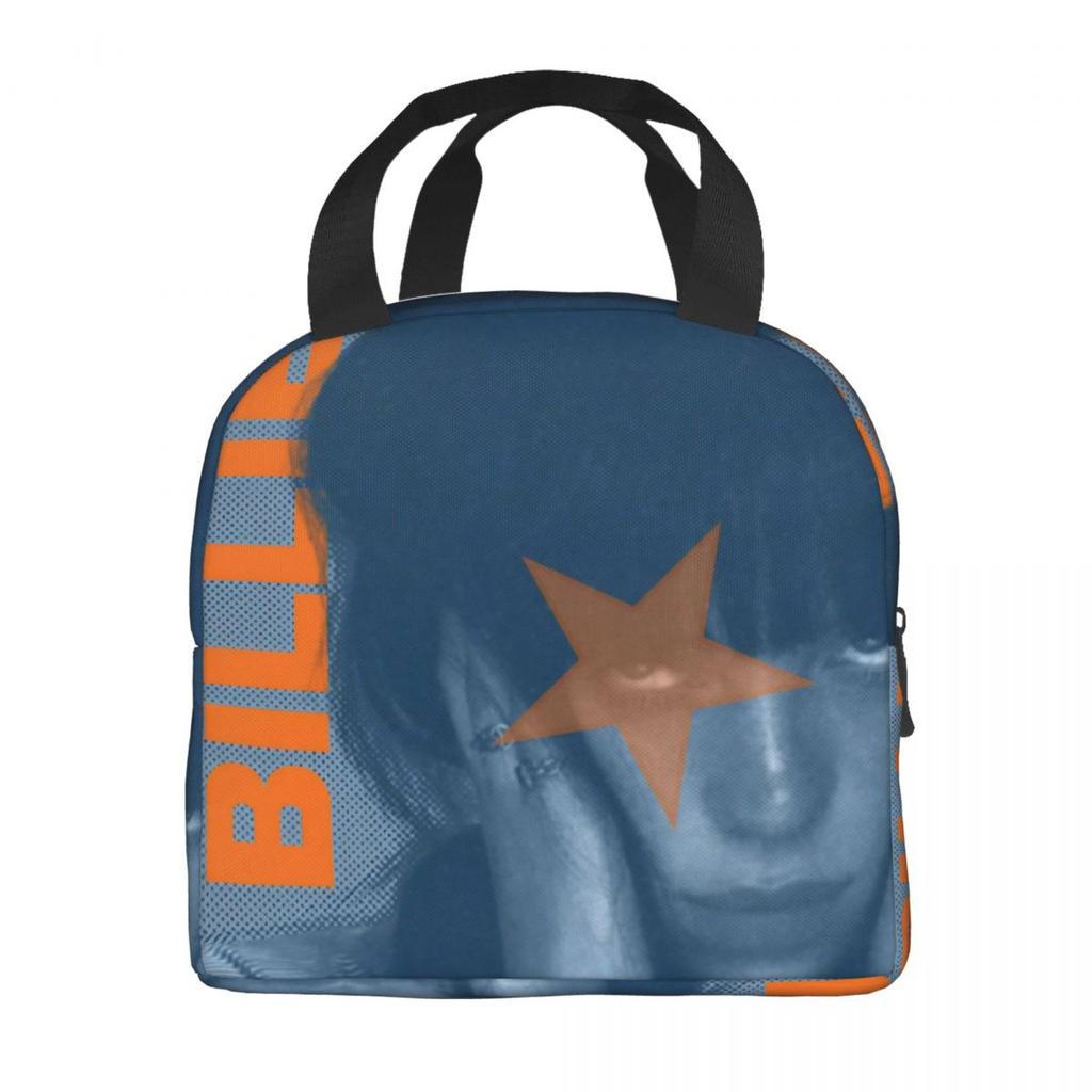 B-Billie-Girl E-eilish American Singer Insulated Lunch Bag Food Container Portable Thermal Cooler Lunch Boxes For School Office