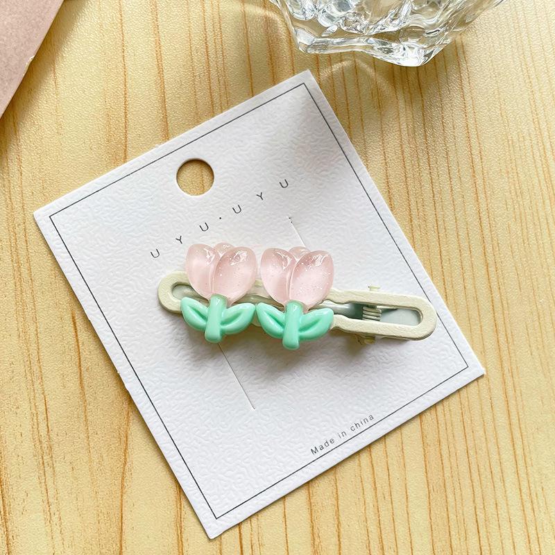 Fresh Flower Sweet Side Duckbill Clip Girl Style Cute Bangs Clip Versatile Girl's Fine Hair Small Clip Wholesale
