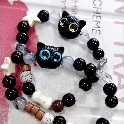 Sesam Katze Kätzchen Kopf Freundschaftsarmband - Niedliches, Vielseitiges Street Style Schmuckdesign