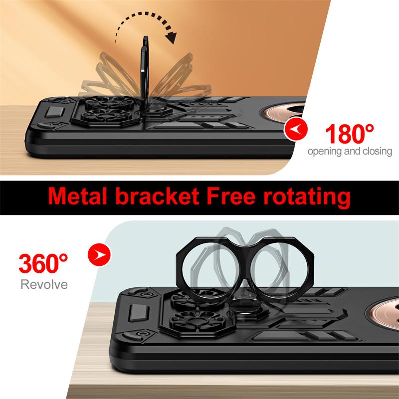 Military Armor Case For Realmi 14 Pro Plus 5G Protective Cover 360° Ring Magnetic Holder Shell Coque Fundas 2 IN 1 Back Cover
