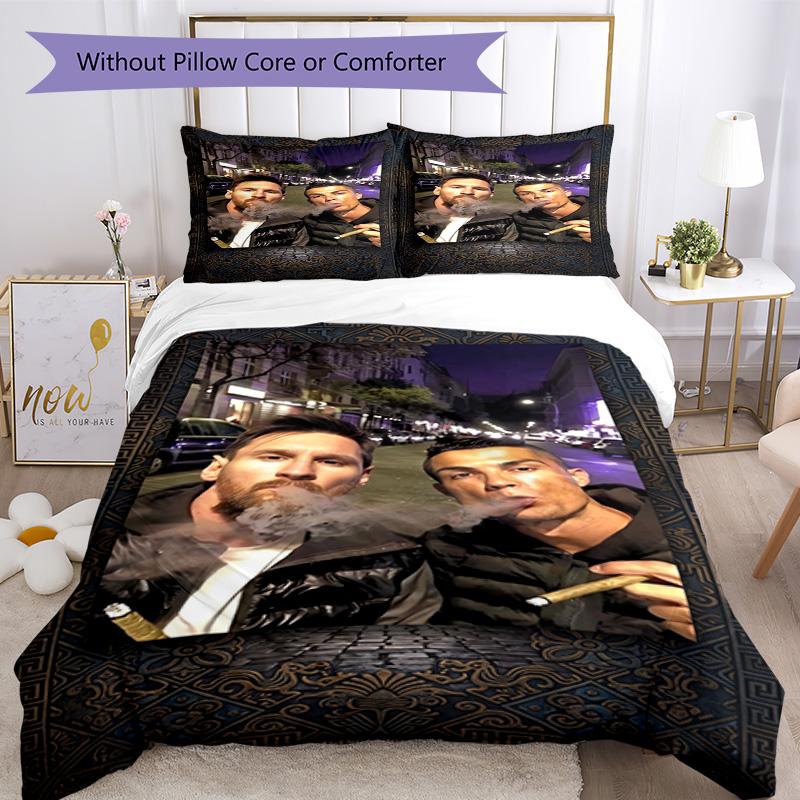 Set Biancheria da Letto Mbappe Copripiumino Traspirante con Federe Biancheria da Letto Decorativa per Camera da Letto Decorazione Casa Regalo di Compleanno