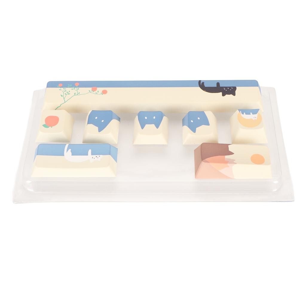 Taste pentru tastatură cu 8 taste, taste PBT cu sublimare vopsea, nu se decolorează, taste mecanice drăguțe DIY