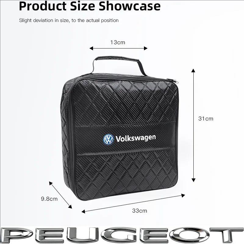 Car Charging Gun Leather Bag Storage Box Auto Accessories For VW GTI Polo Golf Passat Tiguan Arteon Touareg Taigo Jetta Hub Cap