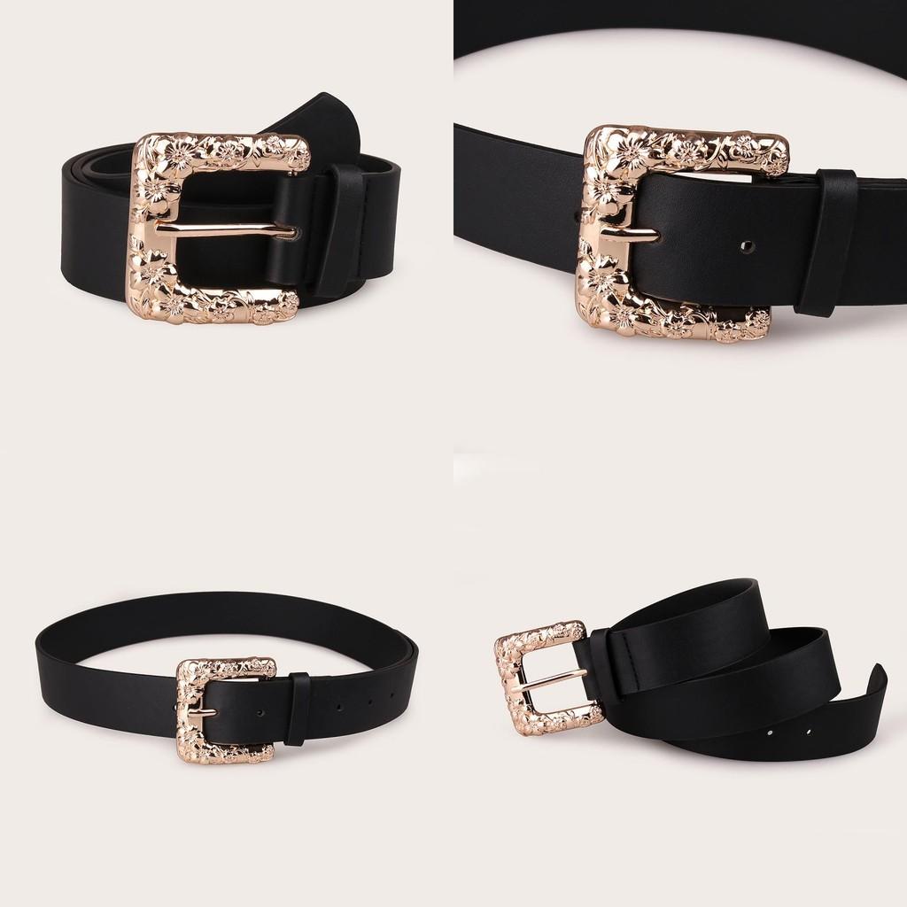 Art Nouveau Belt With Oversized Buckle And Textured Pattern For Fashion Enthusiasts