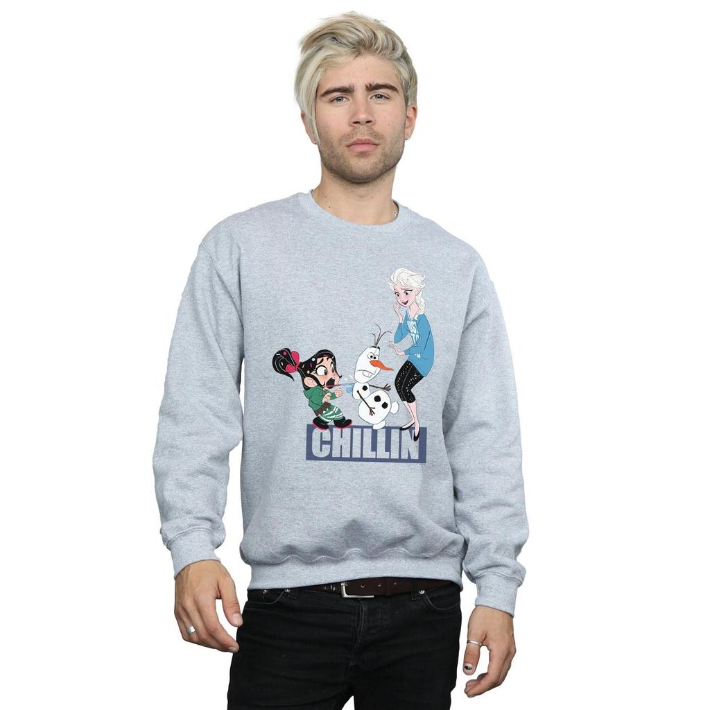 Disney Mens Wreck It Ralph Elsa And Vanellope Sweatshirt