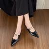 Fashion 2025Fashion Metal Low Heel Mules Footwear Wedges Slippers Shoes For Women Pointed Toe Ladies Wedges Slippers Shoes Female Slides