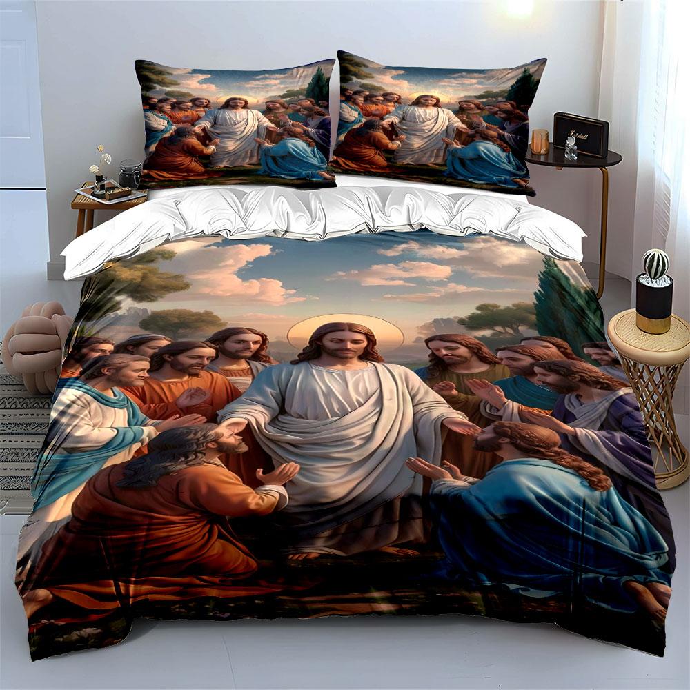 Jesus with disciples gathering. Bedding sets Duvet cover sets Duvet covers Pillowcases(1*Duvet Cover 2*Pillowcases without duvet insert)