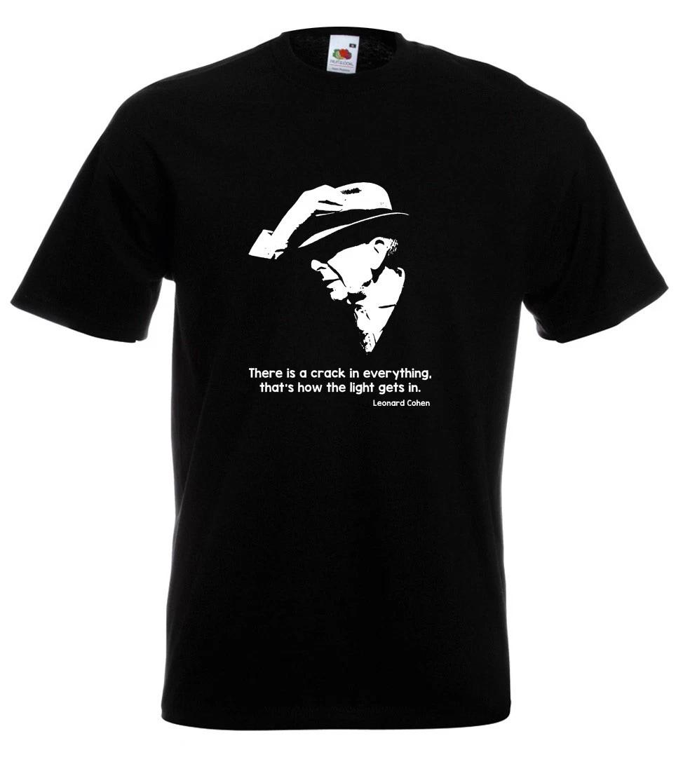 

Футболка Леонарда Коэна Во всем есть трещина, так свет проникает внутрь XL