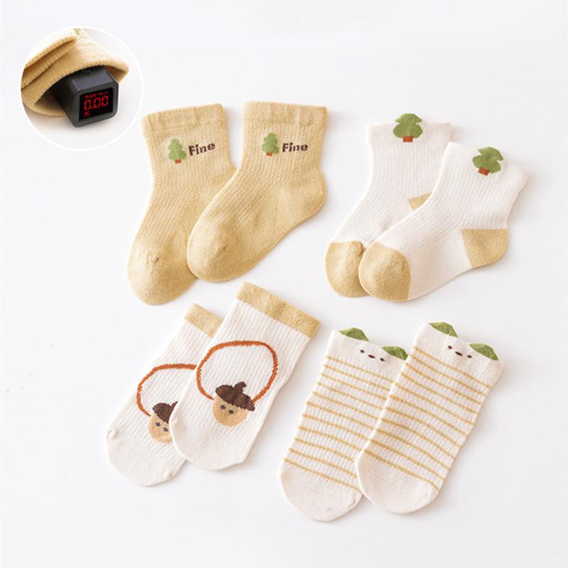 4Pairs/Set Baby Girls Boys Socks Cotton Mesh Soft Children's Socks Summer Casual Thin Toddler Kids Print Socks Girl Boy 0-5Years