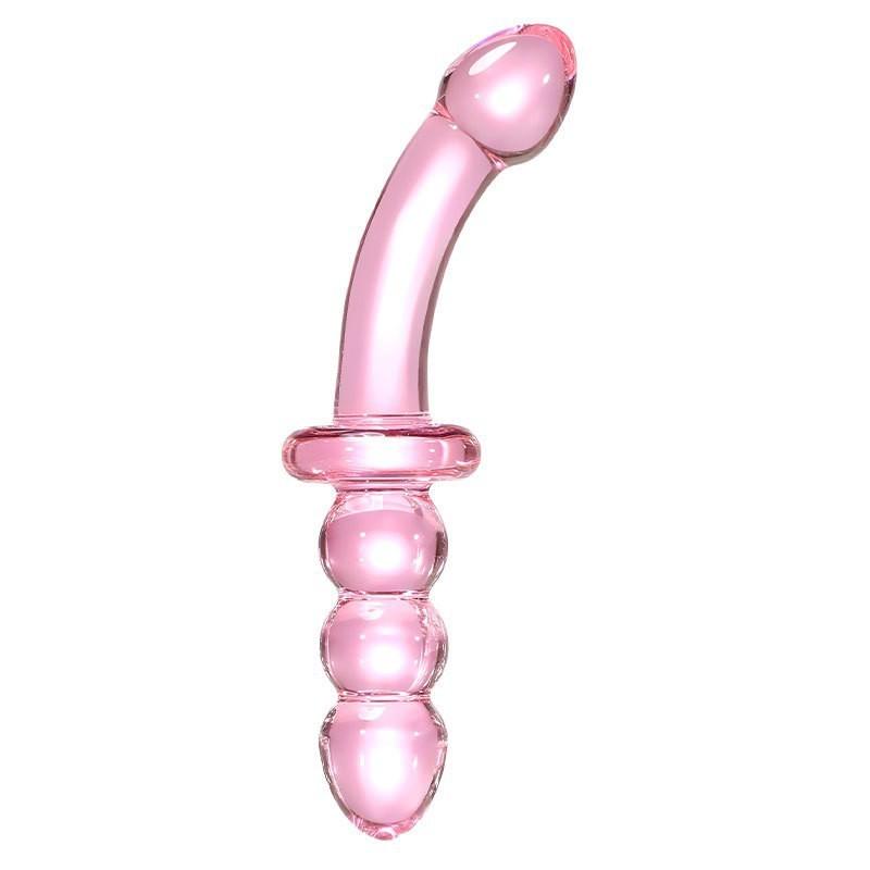 Double Ended Crystal Glass Anal Beads Butt Plug G-spot Stimulation Dildo Penis Gay Masturbate Adult Sex Toy For Women Men
