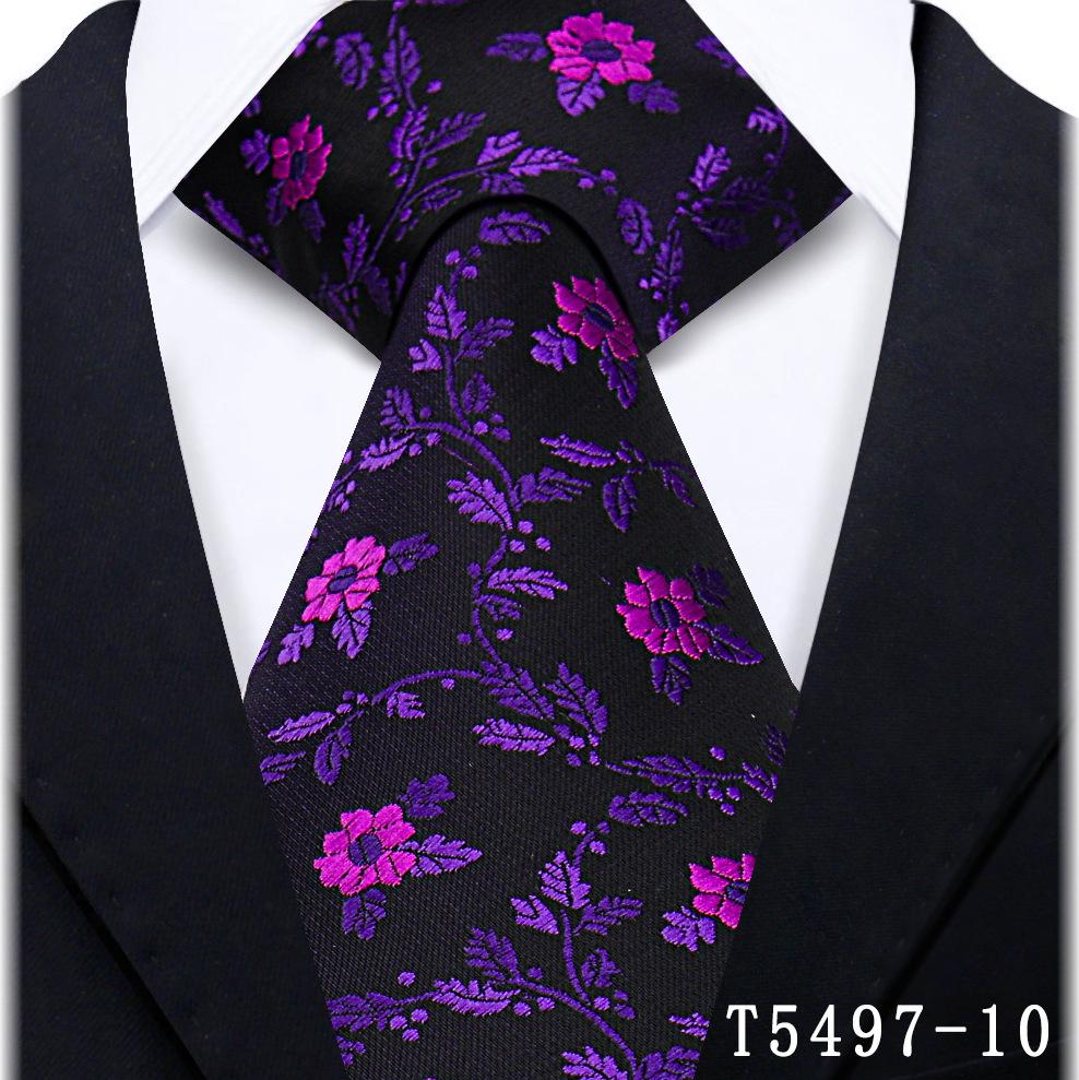 Groom s Retro Korean Style Silk-Look Tie with Floral Pattern