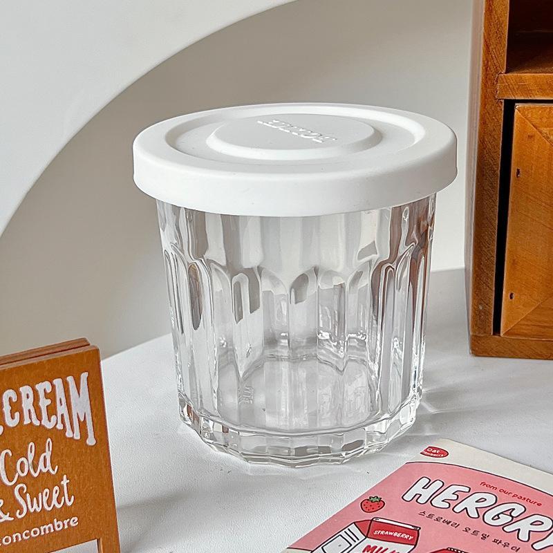 

Ins Style Glass Storage Container Kitchen Fruit Overnight Oats Juice Cold Drink Cup Refrigerator Preservation Decorative Vessel