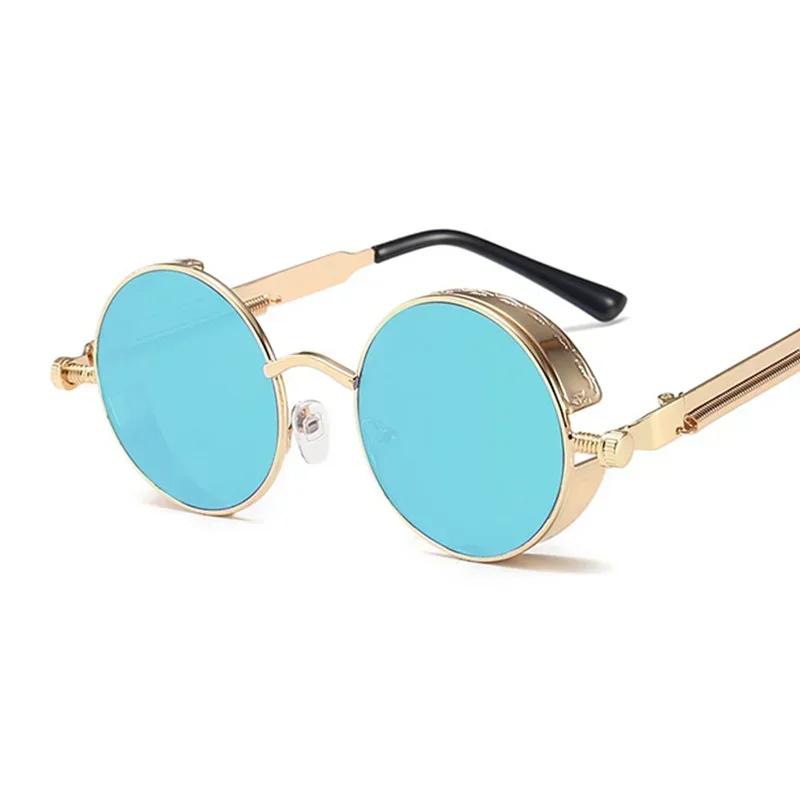 Round Sunglasses Man Gothic Steampunk Sun Glasses for Women Brand Designer Vintage Fashion Metal Shades Eyewear