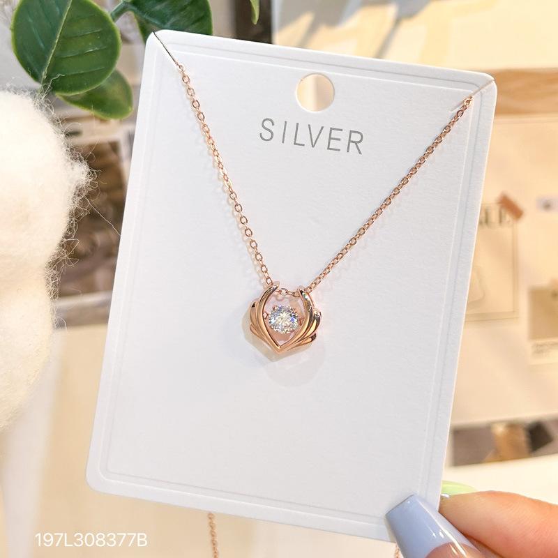 

Ожерелье из стерлингового серебра S925 для девочек, подвеска в виде единорога, цепочка на ключицу