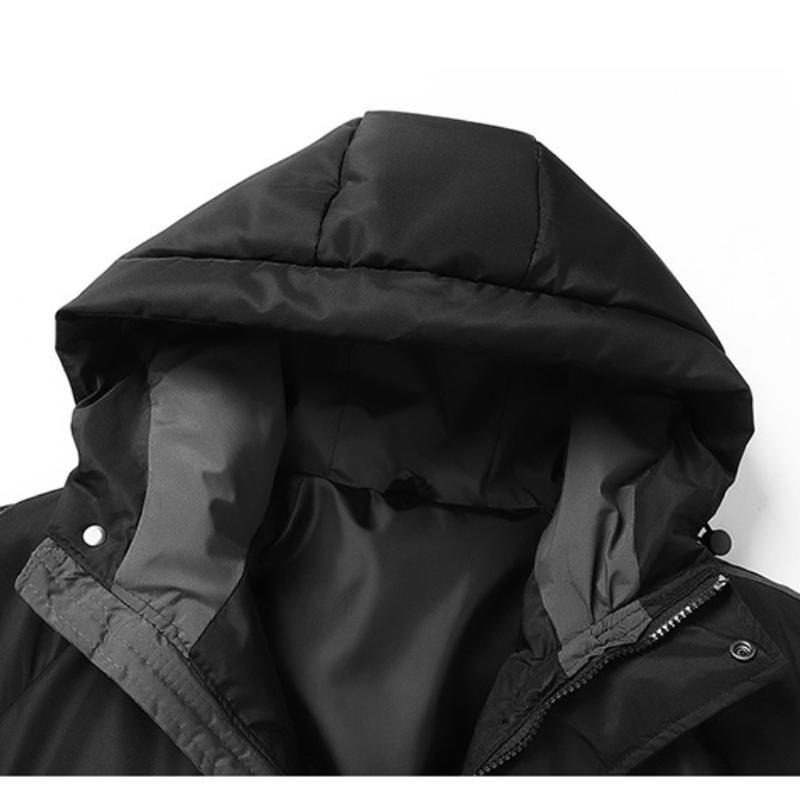 Autumn And Winter Trendy Solid Color Men's Cotton Coat Thickened Large Size Loose Casual Cotton Coat Daily Hooded Jacket For Men