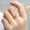 Personality Fashion Gold Color Stainless Steel Zircon Lightning Opening Couple Ring for Women Men Charm Fashion Finger Jewelry