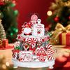 Festive Christmas Tiered Tray Decor Set with Colorful Gnomes and Wooden Farmhouse Accents for Home and Party Décor