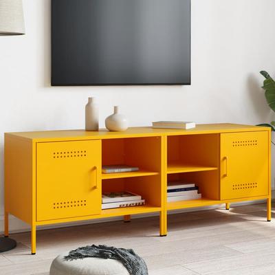 Vidaxl Szafki Pod Telewizor, 2 Szt., Musztardowe, 68X39X50,5 Cm, Stal