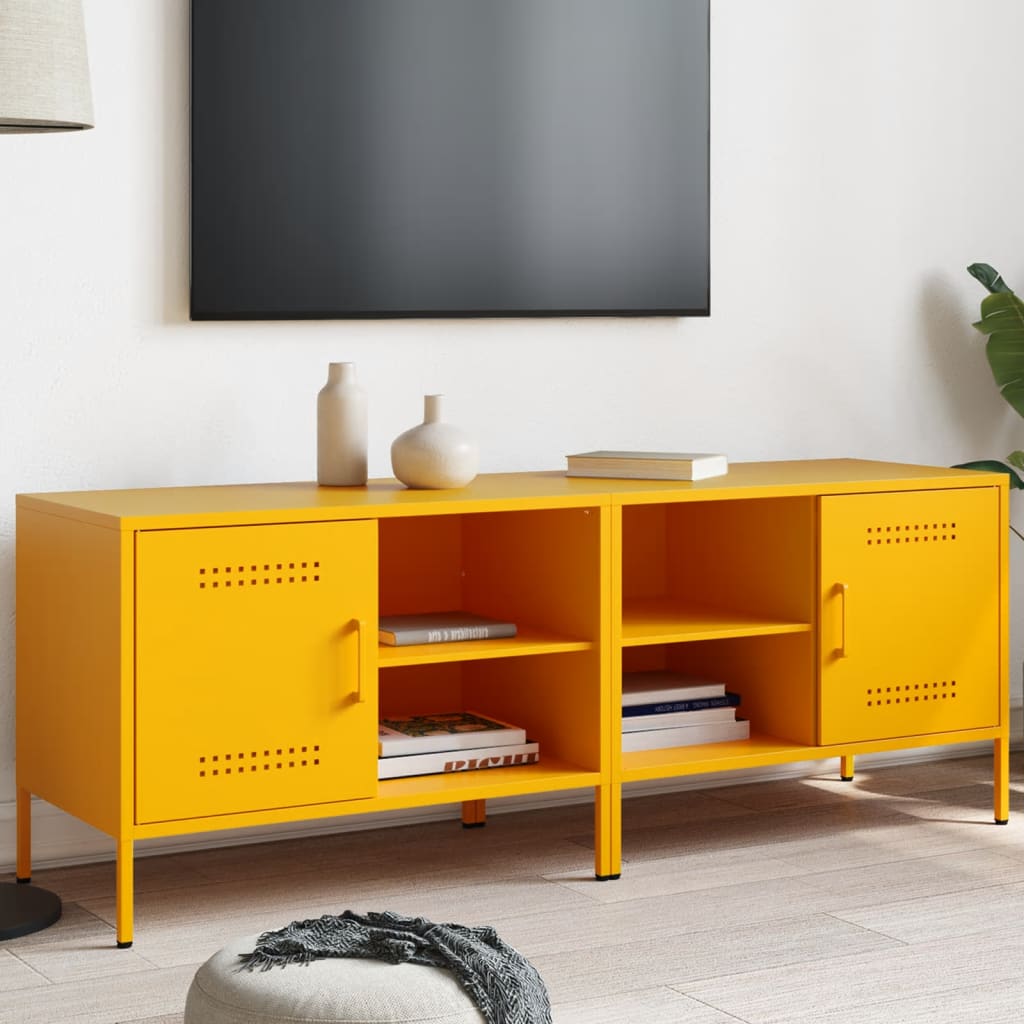 TV Cabinets 2 Pcs Mustard Yellow 68 X 39 X 50.5 Cm Steel