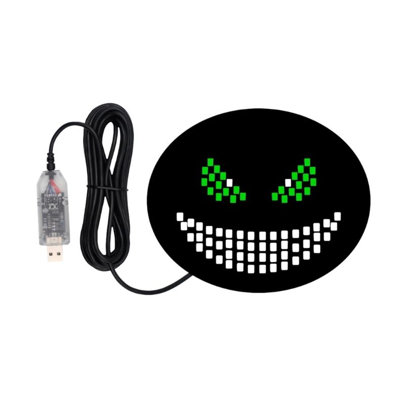 Playful Cartoon Face LED Lamp For Automotive Use With Strong Adhesive Backing And Sturdy Acrylic Material