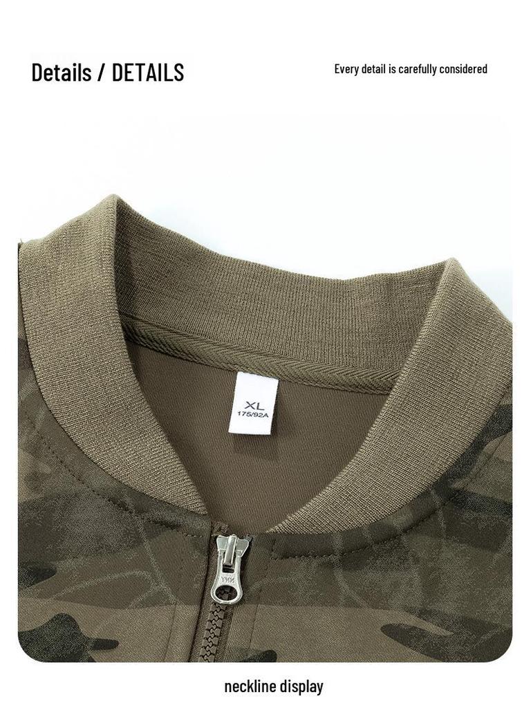 ACU Men's Clothing | Camouflage Baseball Cardigan Hoodie - Trendy American Sport Jacket for Spring Autumn Winter 2026