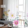 Idyllische Wildblumenblätter Tüllvorhänge für Wohnzimmer, transparenter Vorhang für Schlafzimmer, Weihnachtsjalousien, Voile-Vorhänge