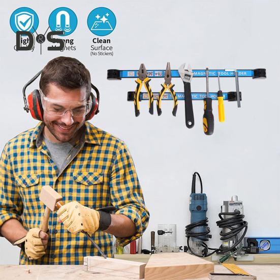 Organizator Magnetic pentru Depozitare Suport pentru Scule Reglabil Instalare Simplă Raft Multifuncțional de Montat pe Perete Agățătoare Magnetică pentru Scule