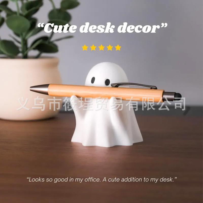 Cute ghost pen holder home study office desktop multifunctional funny pen holder decoration ornament