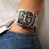 New Luxury Design Transparent Case Silver Stainless Steel Mens Watches Top Brand Luxury Automatic Self-Wind Skeleton Wristwatch