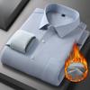 Men's Winter Sherpa Lined Shirts Long Sleeve Button Down Fleece Dress Shirts for Men Business Casual Warm Comfortable Thermal Shirt With Pockets