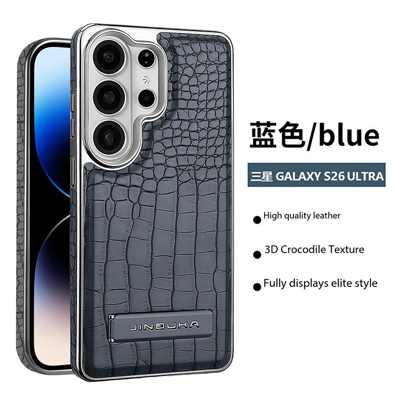 Custodia Lussuosa Business Magnetica in Pelle con Texture Coccodrillo per Samsung S26 Ultra S25 S24 Plus S23 Cover Antishock con Supporto e Sensazione Pelle