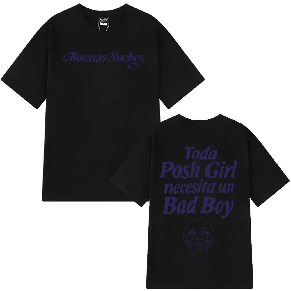 

QUEVEDO Buenas Noches Harajuku Print T Shrit Men Women Casual Tshrits Oversized Short Sleeves Fashion Hip Hop Vintage T Shrits 4XL